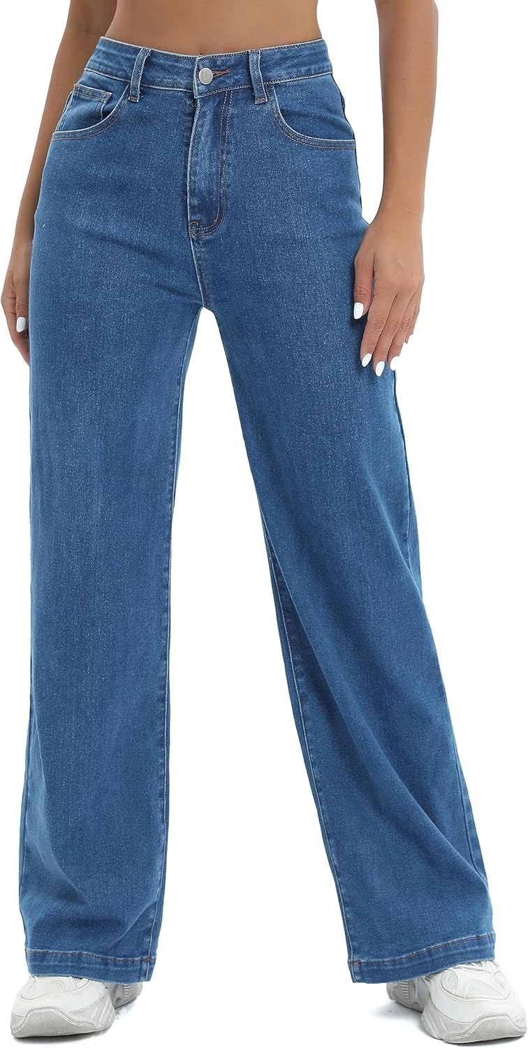 High Waist Trendy Tummy Control Jeans for Women - Casual Style