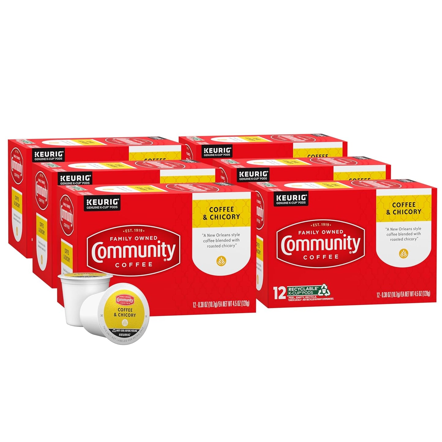 Community Coffee & Chicory 72 Count Pods for Dark Roast Lovers
