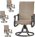 Swivel Patio Chairs Set of 4 - All-Weather High Back Outdoor Dining