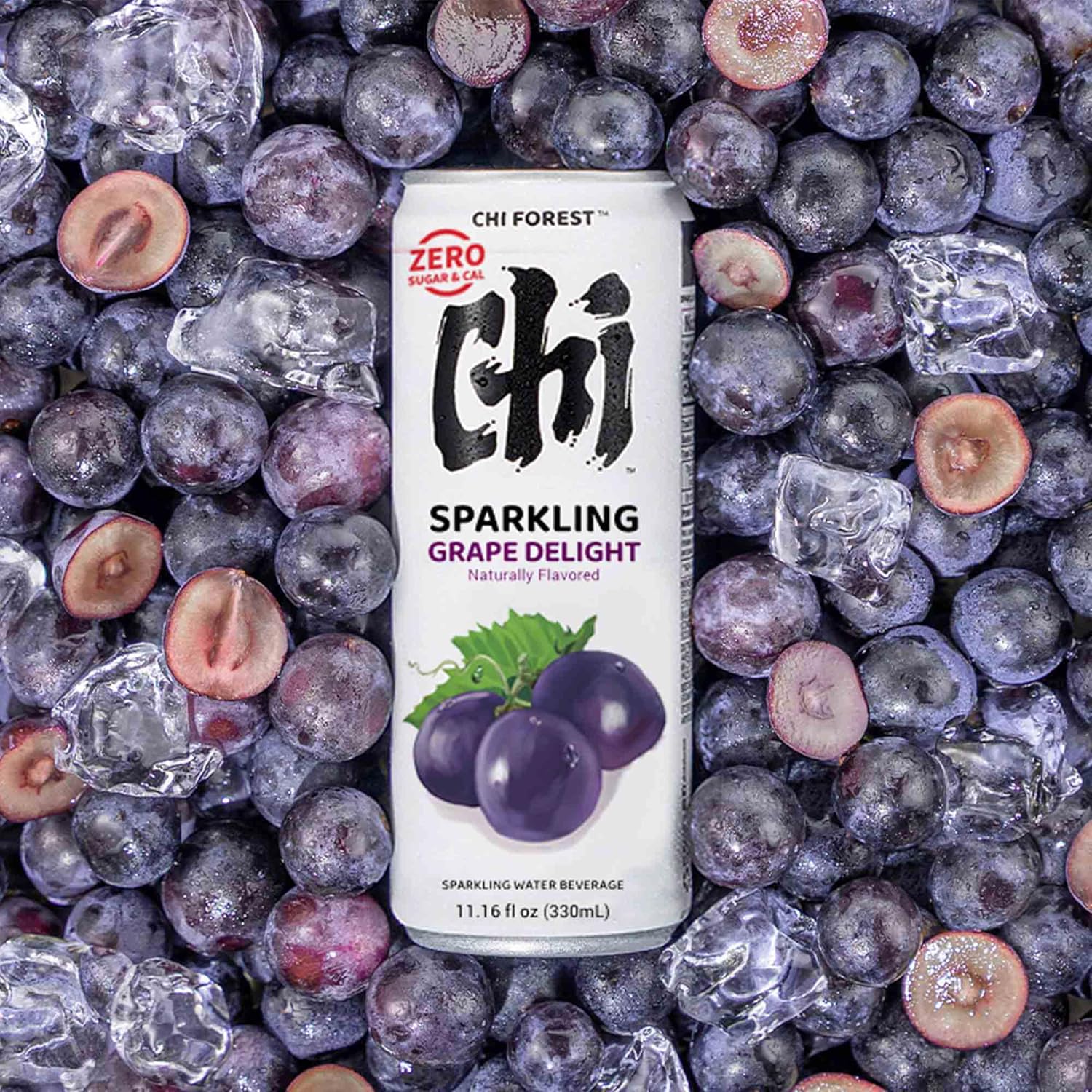 CHI FOREST Grape Delight Sparkling Water - Refreshing 0 Sugar Drink