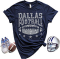 Retro Dallas Texas Rhinestone Fan T-Shirt for Women - Personalized