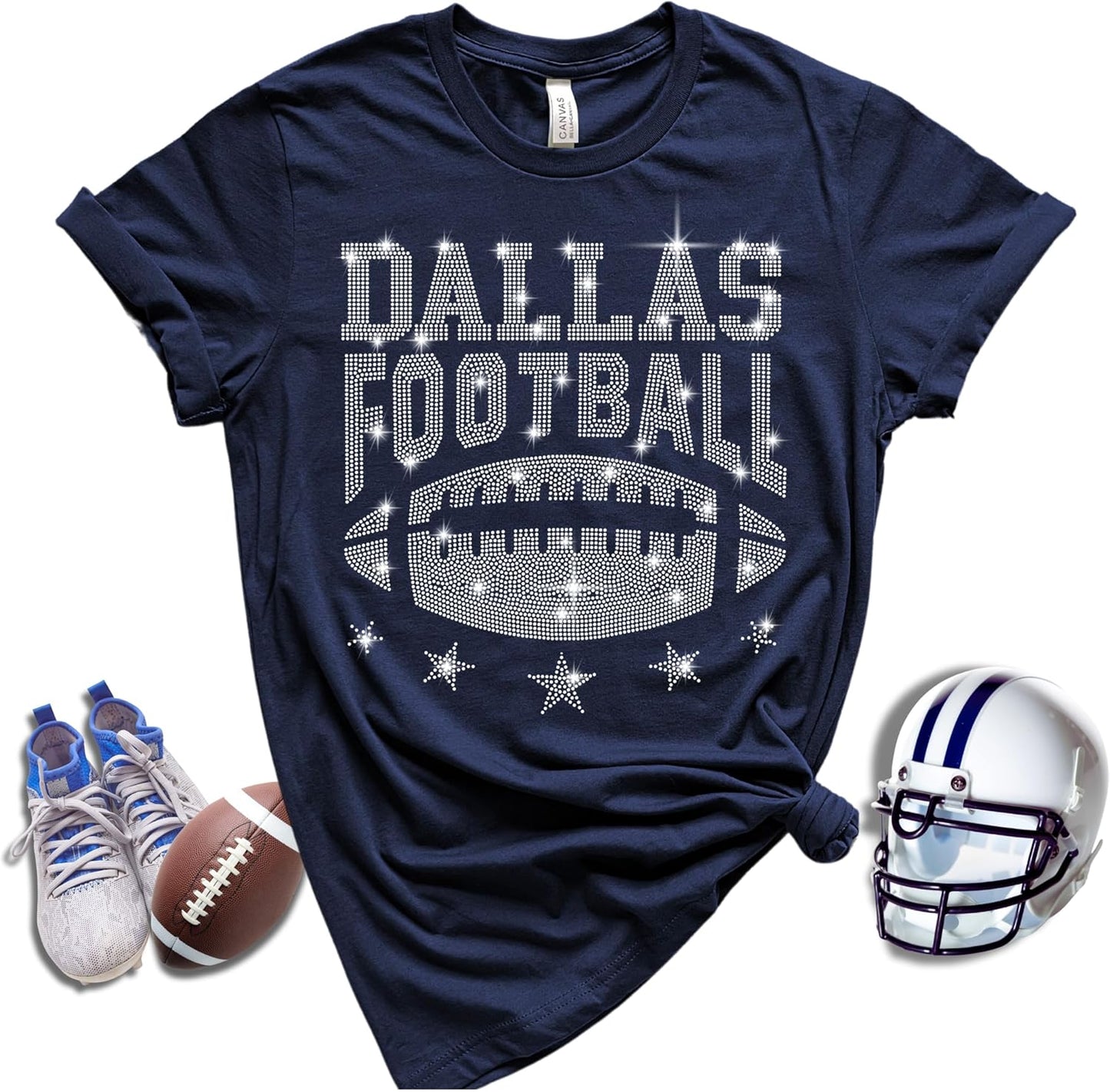 Retro Style Dallas Texas Rhinestone Fan T-Shirts for Everyone