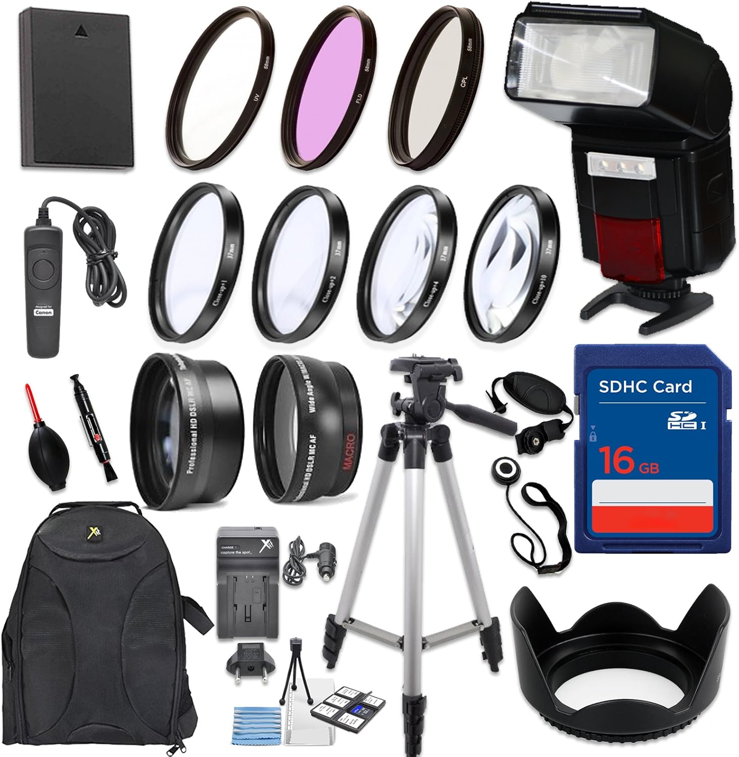 58mm 17 Piece Accessory Kit for Canon EOS Rebel DSLRs
