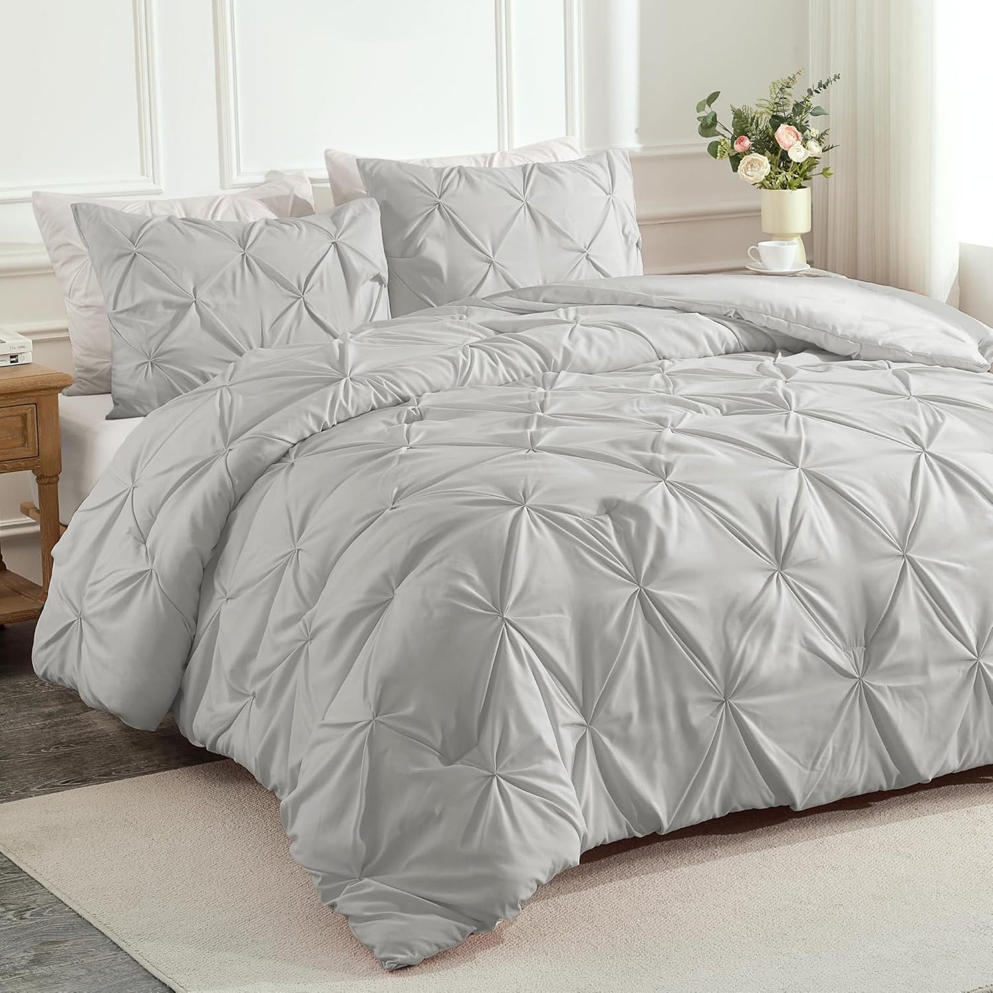 Andency Silver Gray King Size Comforter Set for All Seasons