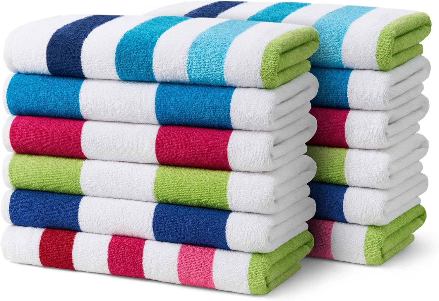 Large Cotton Terry Beach Towel - Soft & Absorbent 12 Pack