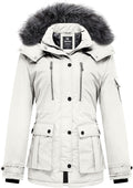 Women's Quilted Winter Coat - Warm Puffer Parka with Removable Hood