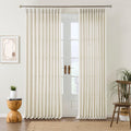 Natural Pinch Pleated Curtains 96 in Set of 2 - Light Filtering Linen