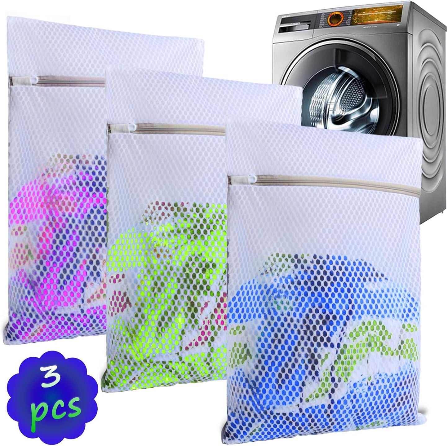 3-Pack Mesh Laundry Bags - Delicates & Shoes Care