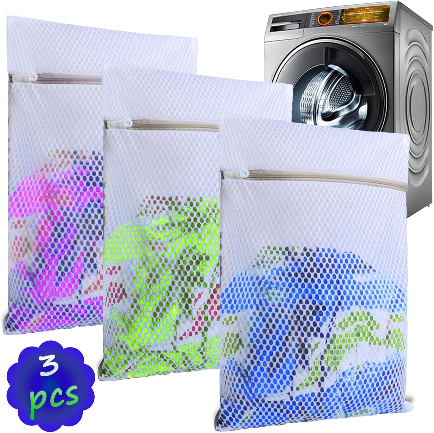 3-Pack Mesh Laundry Bags - Delicates & Shoes Care
