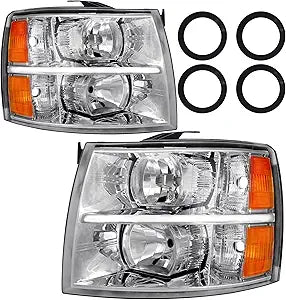 Headlight Fit For 07-13 Silverado 1500 2500HD 3500HD Chrome