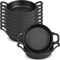 10 Pack Mini Cast Iron Skillets 6.3 in - Durable Small Skillet Set