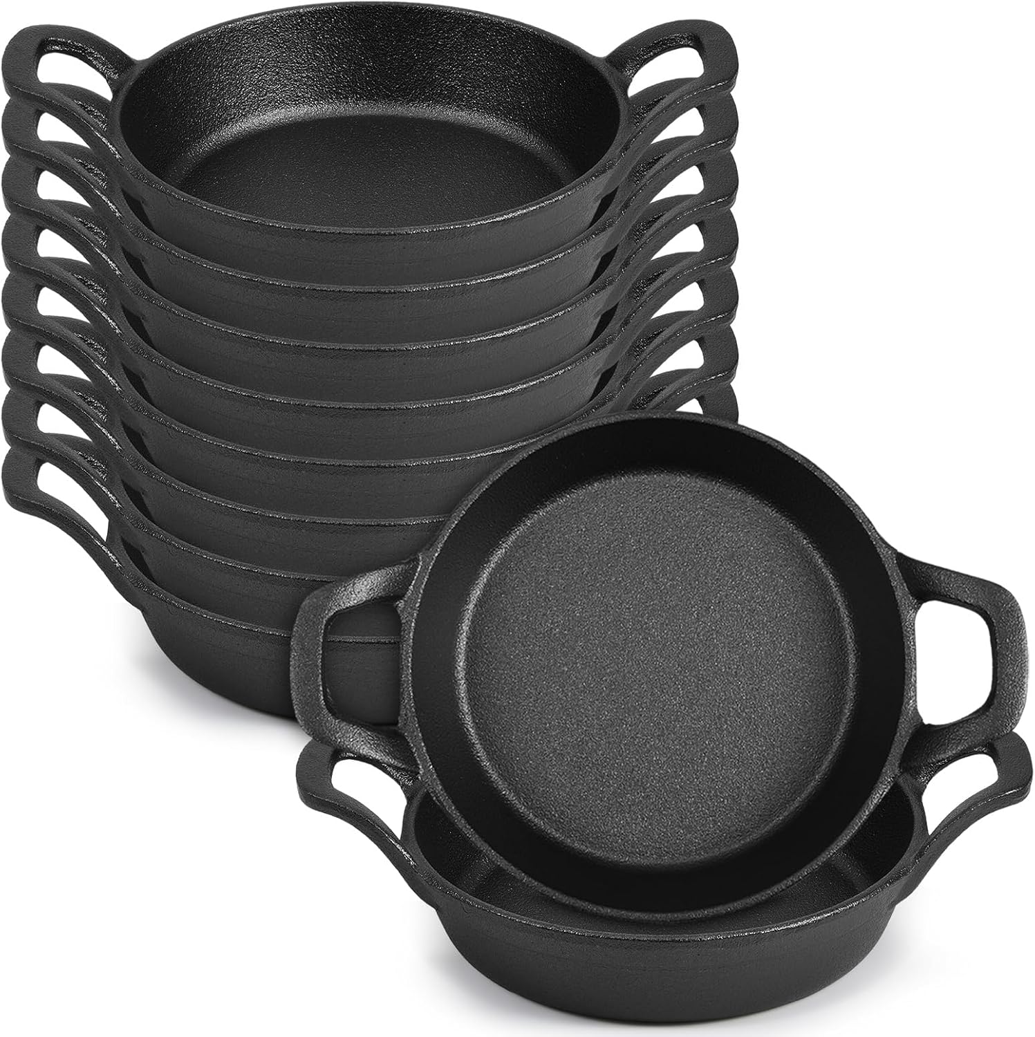 10 Pack Mini Cast Iron Skillets for Versatile Cooking Needs