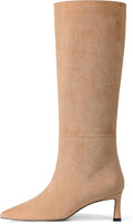 Knee High Boots Womens Wide Calf Kitten Heel - Dressy Comfort