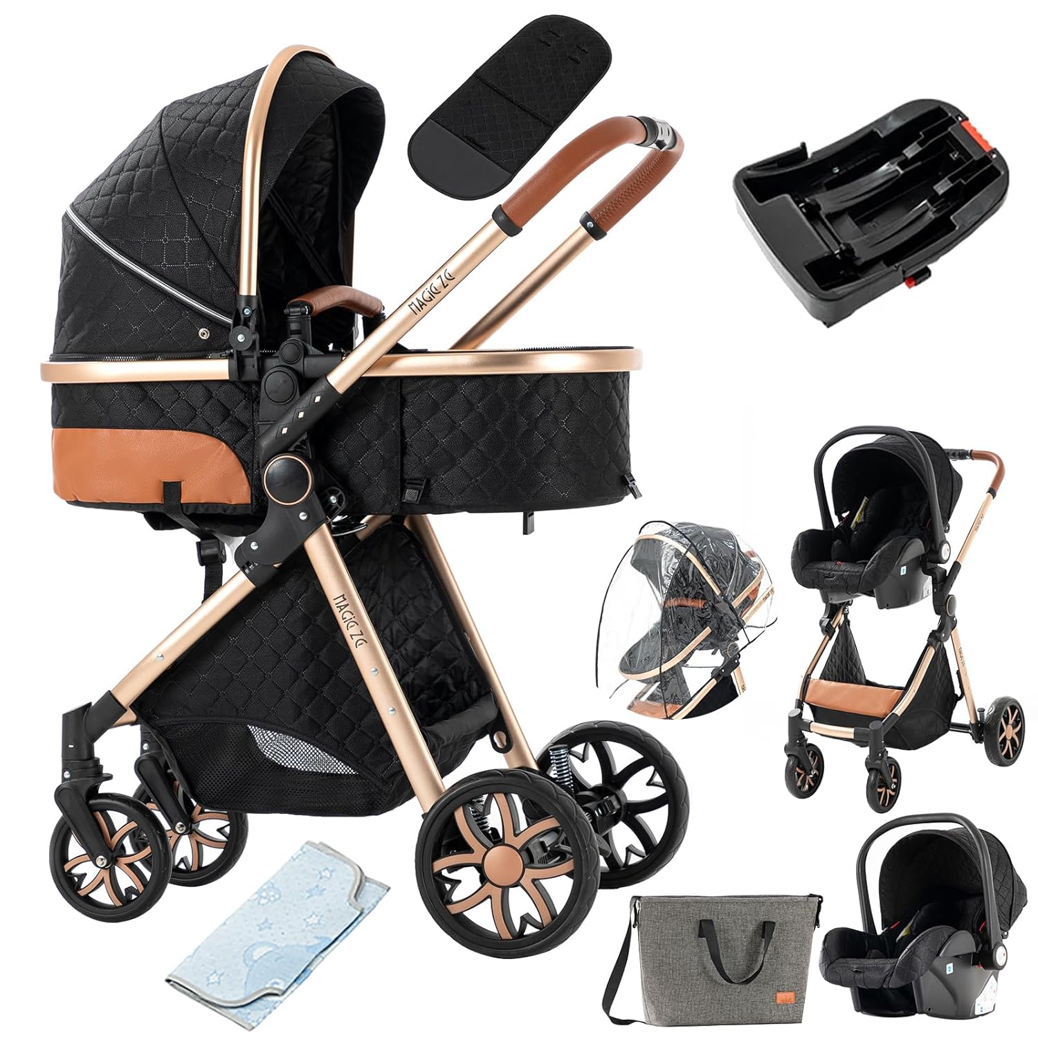3 in 1 Baby Travel System Reversible Stroller for Newborns