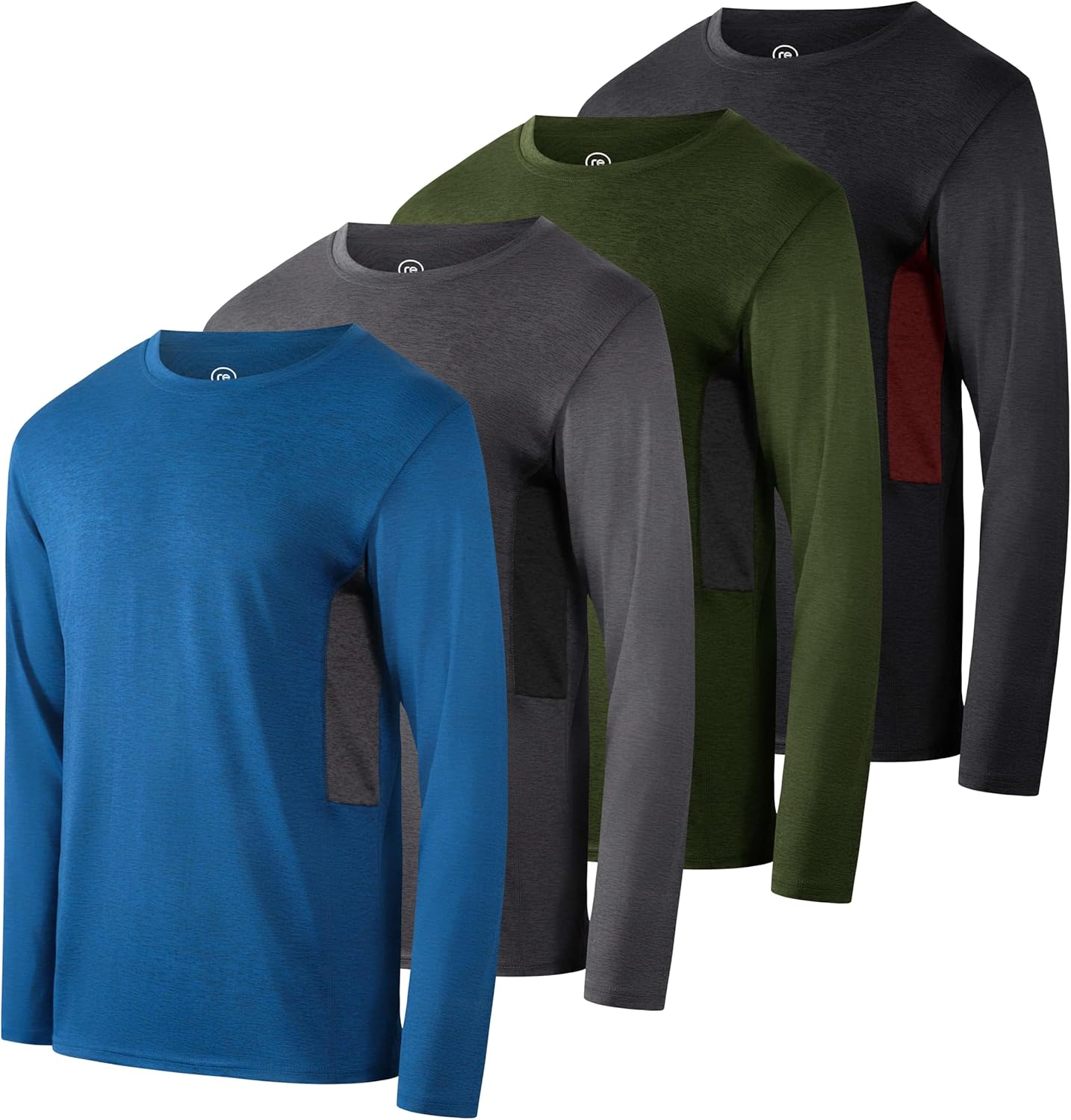Boys Youth Dry-Fit Long-Sleeve T-Shirt 4 Pack for Active Wear