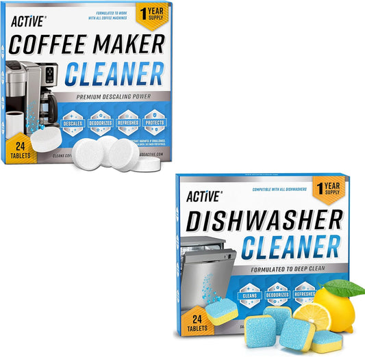 24ct Coffee & Dishwasher Cleaning Tabs Set - All-in-One Clean