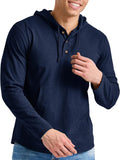 Cozy Tri-Blend Hoodie with Henley Collar by Hanes