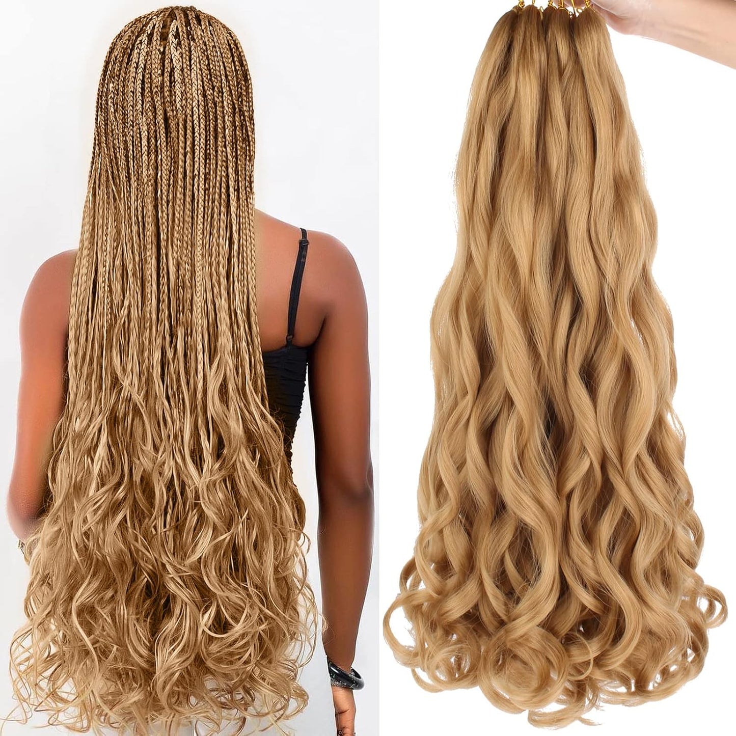 30 Inch Pre Stretched French Curly Braiding Hair Extensions