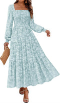 KIRUNDO Smocked Floral Boho Maxi Dress - Flattering Fall Guest Dress