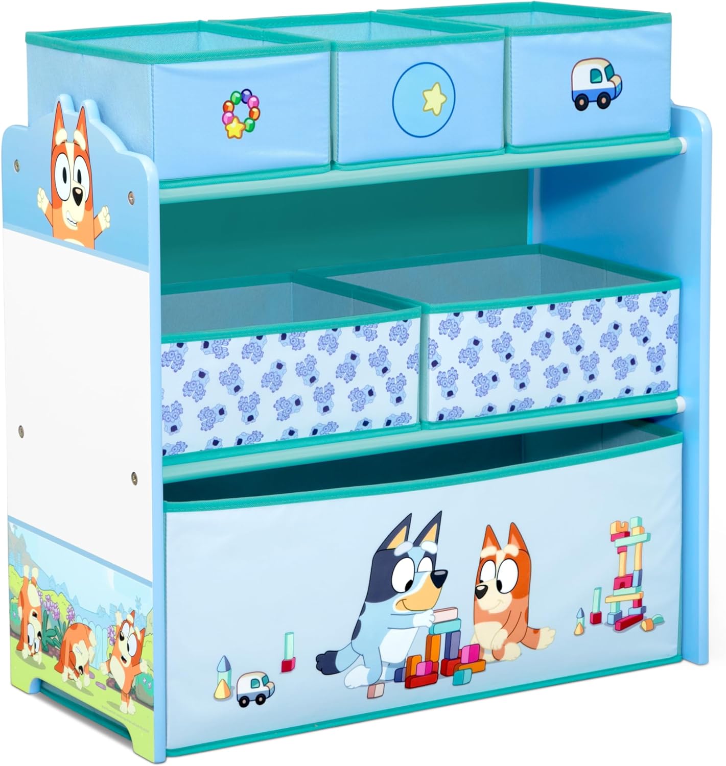 Bluey Toy Storage - 6 Bin Organizer