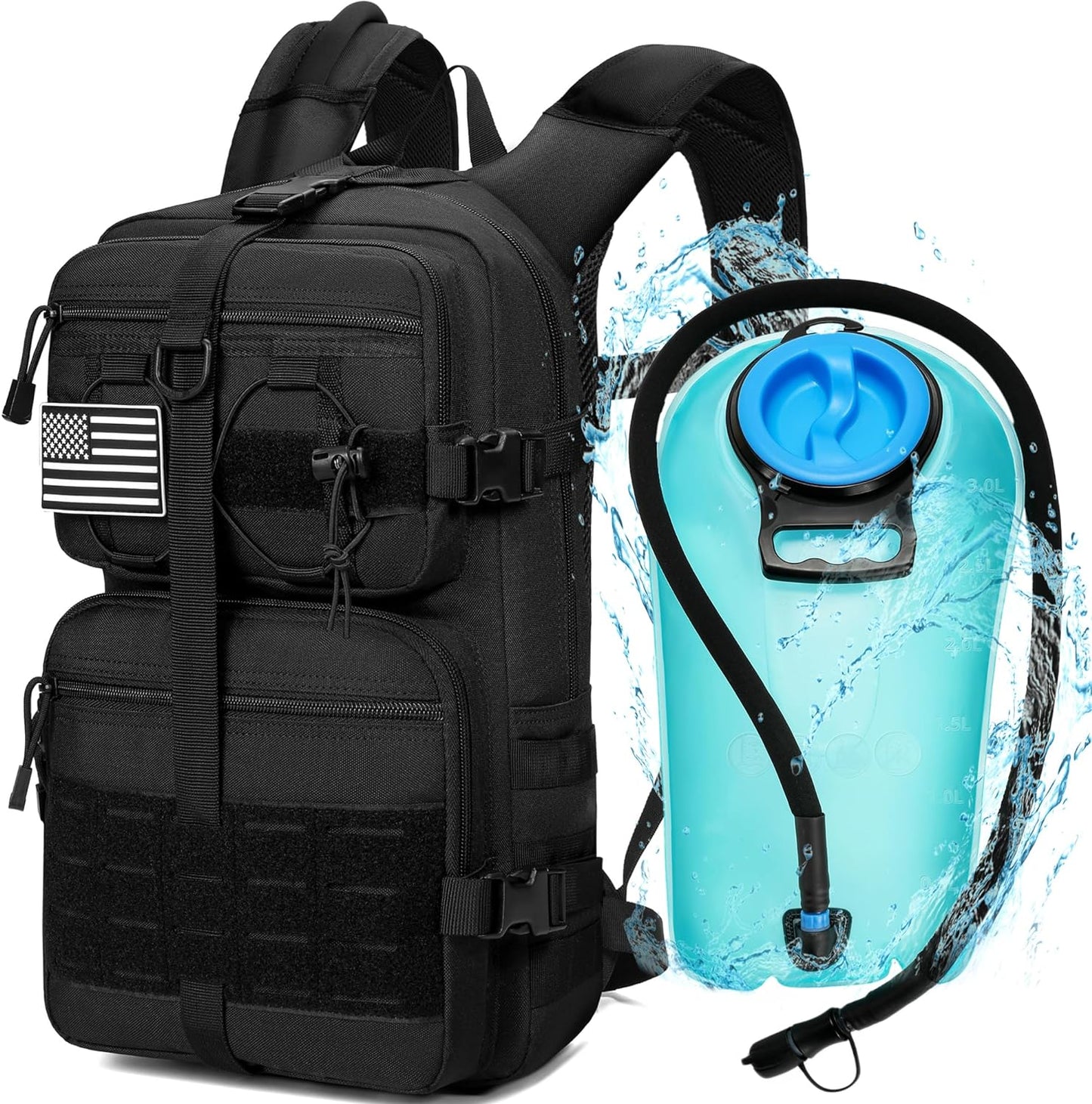 1050D Tactical Hydration Backpack with 3L Bladder for Outdoor Use