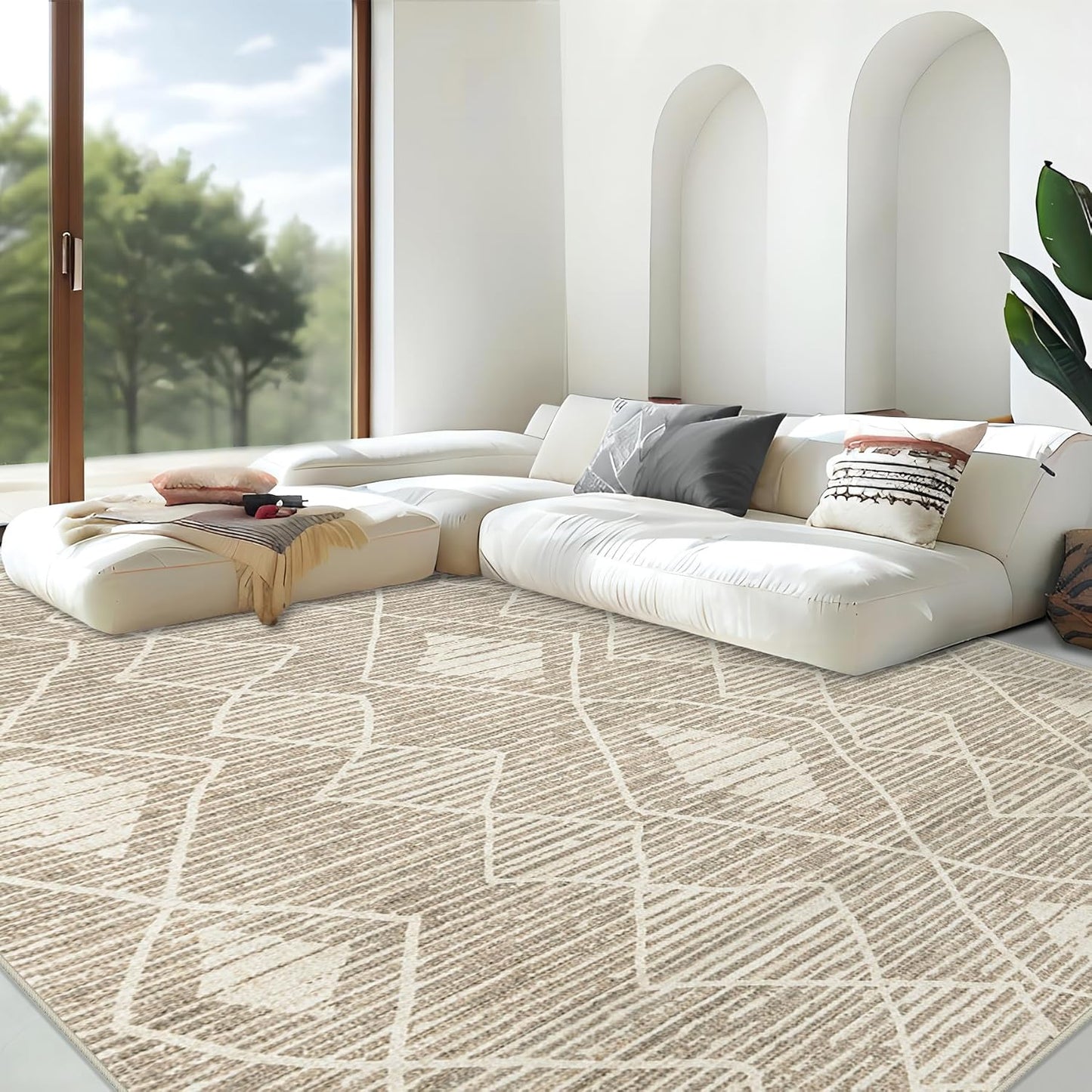 Large Washable Boho Moroccan Area Rug for Living Room 9x12