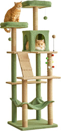 MWPO 70.1-in Green Large Cat Tree - Multi-Level Comfort