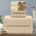 8-Piece Beige Bath Towels Set - Oversized 600 GSM Luxury Towels