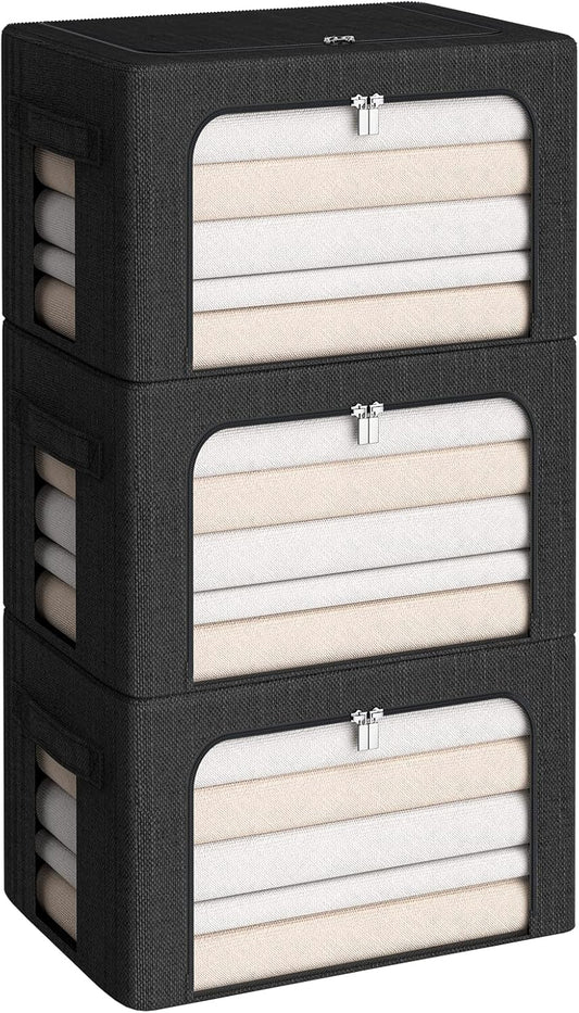3Pack Foldable Storage Bins for Organizing Clothes and More