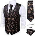 Mens Paisley Silk Jacquard Waistcoat Set - Formal 5PCS