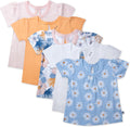HonestBaby 5-Pack Puff Sleeve T-Shirts 100% Organic Cotton - Soft PVC