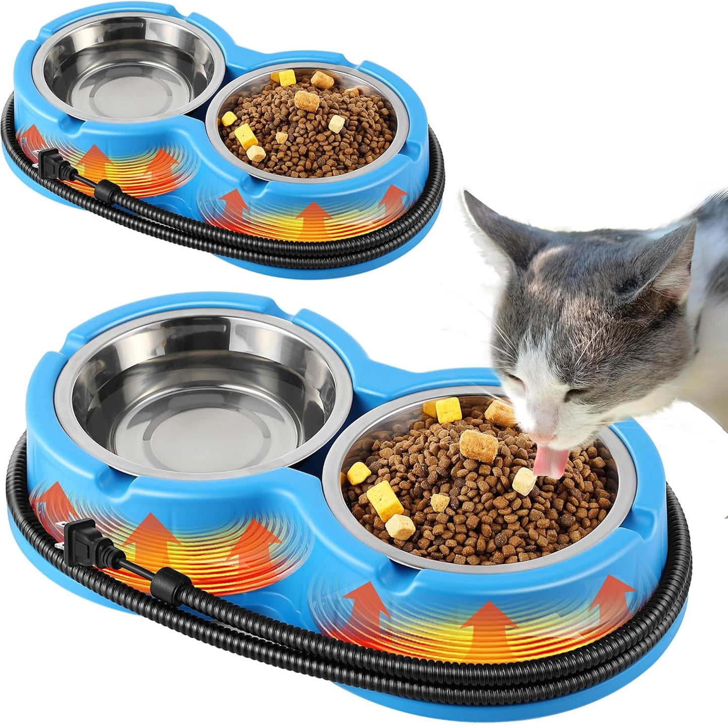 Outdoor Heated Water Bowls: Double Stainless, Anti-Bite - Dreyoo