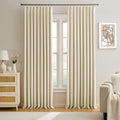 Pinch Pleat Blackout Curtains Pair 60in x 90in - Cream Beige