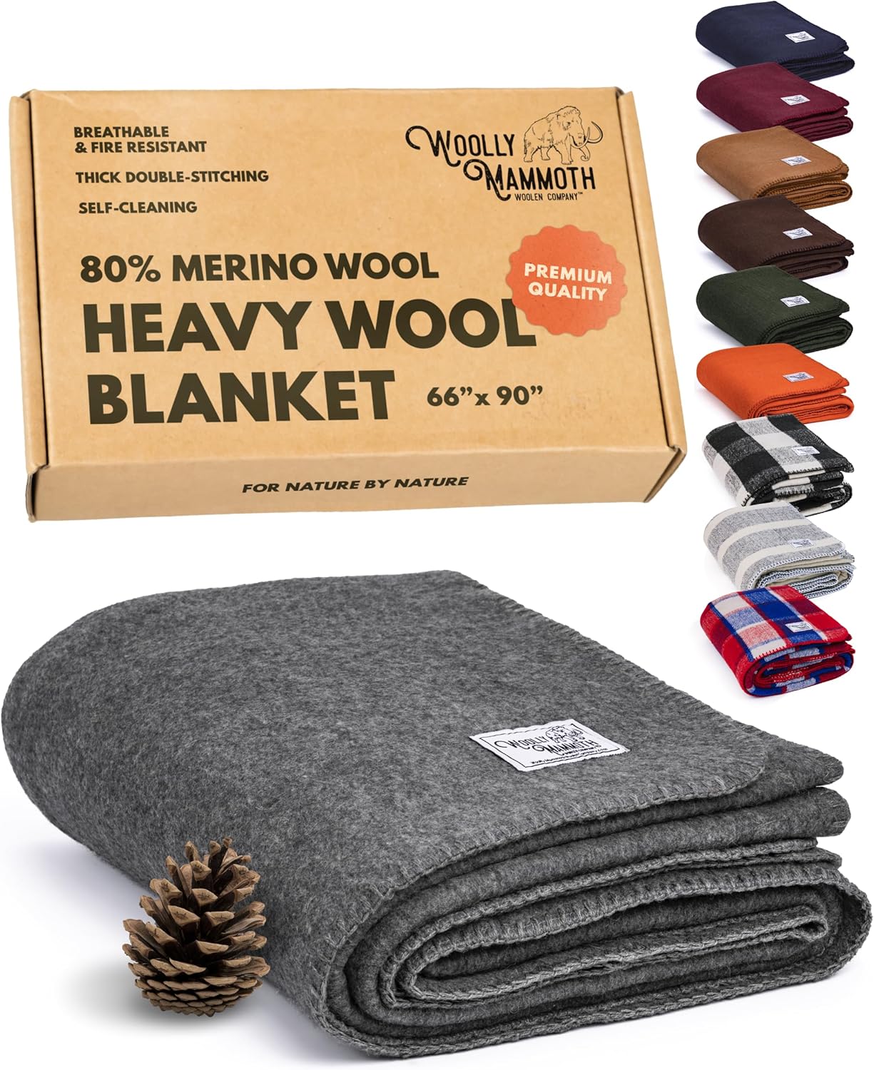 Extra Large Merino Wool Camp Blanket for Outdoor Adventures