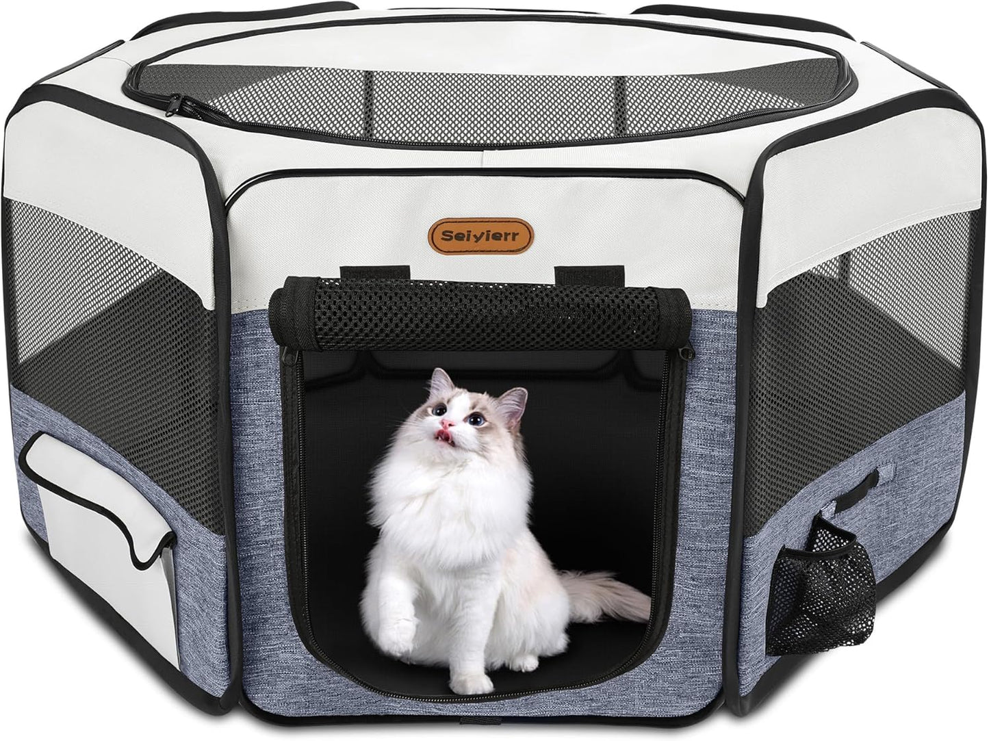 Portable Pet Playpen for Indoor and Outdoor Use - 59 in Diameter