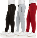 PURE CHAMP Boys Sweatpants 3Pk Fleece Joggers - Warm, Zip Pocket