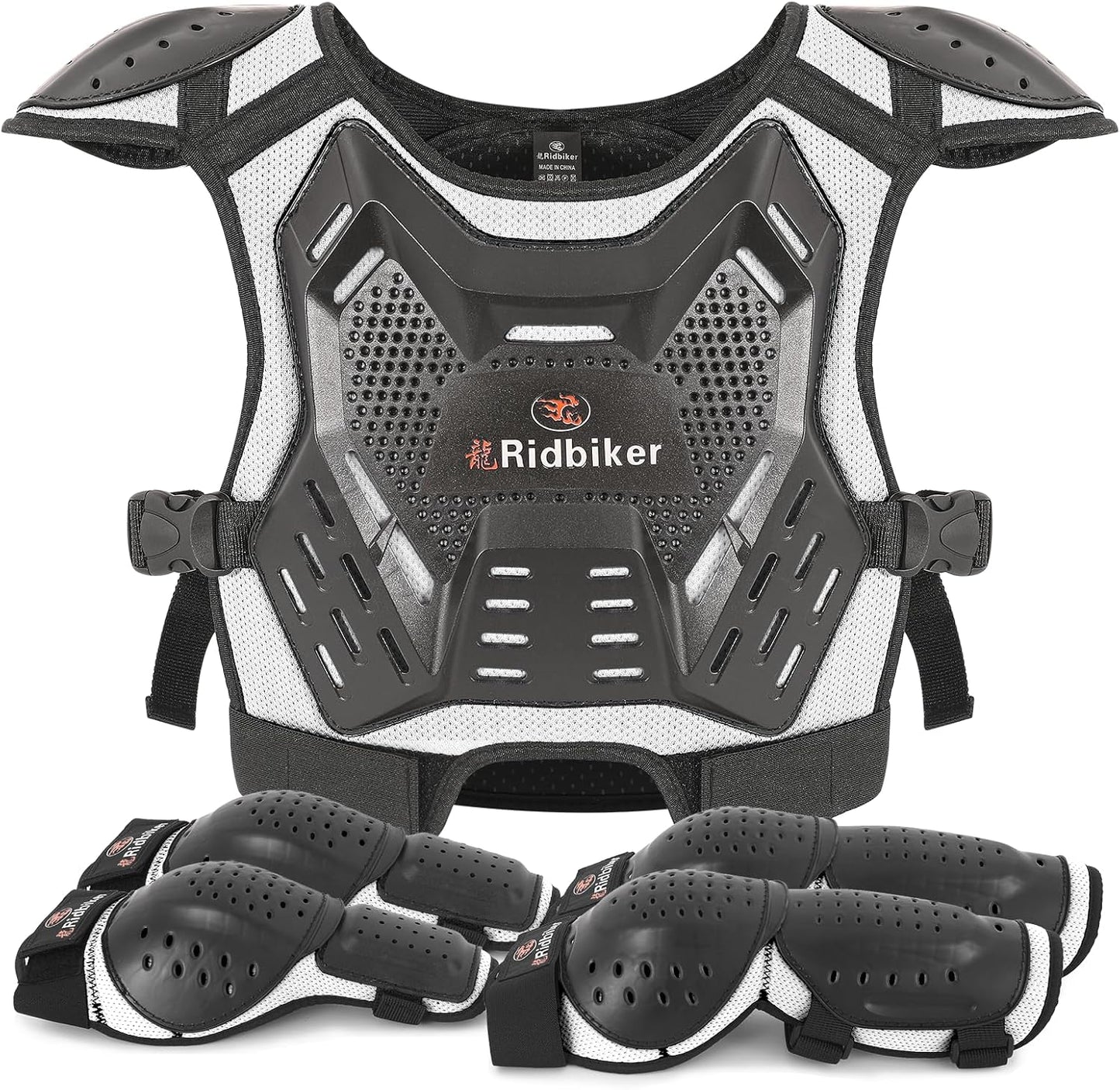 Kids Dirt Bike Gear Set with Chest Protector and Knee Guards