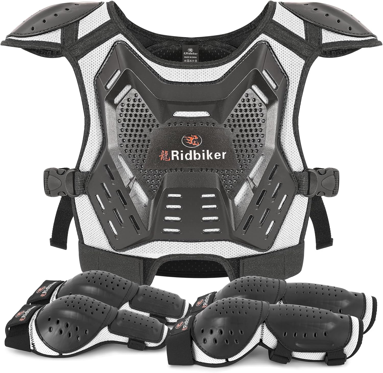 Kids Dirt Bike Gear Set with Chest Protector and Knee Guards