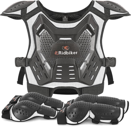 Kids Dirt Bike Gear Set with Chest Protector and Knee Guards