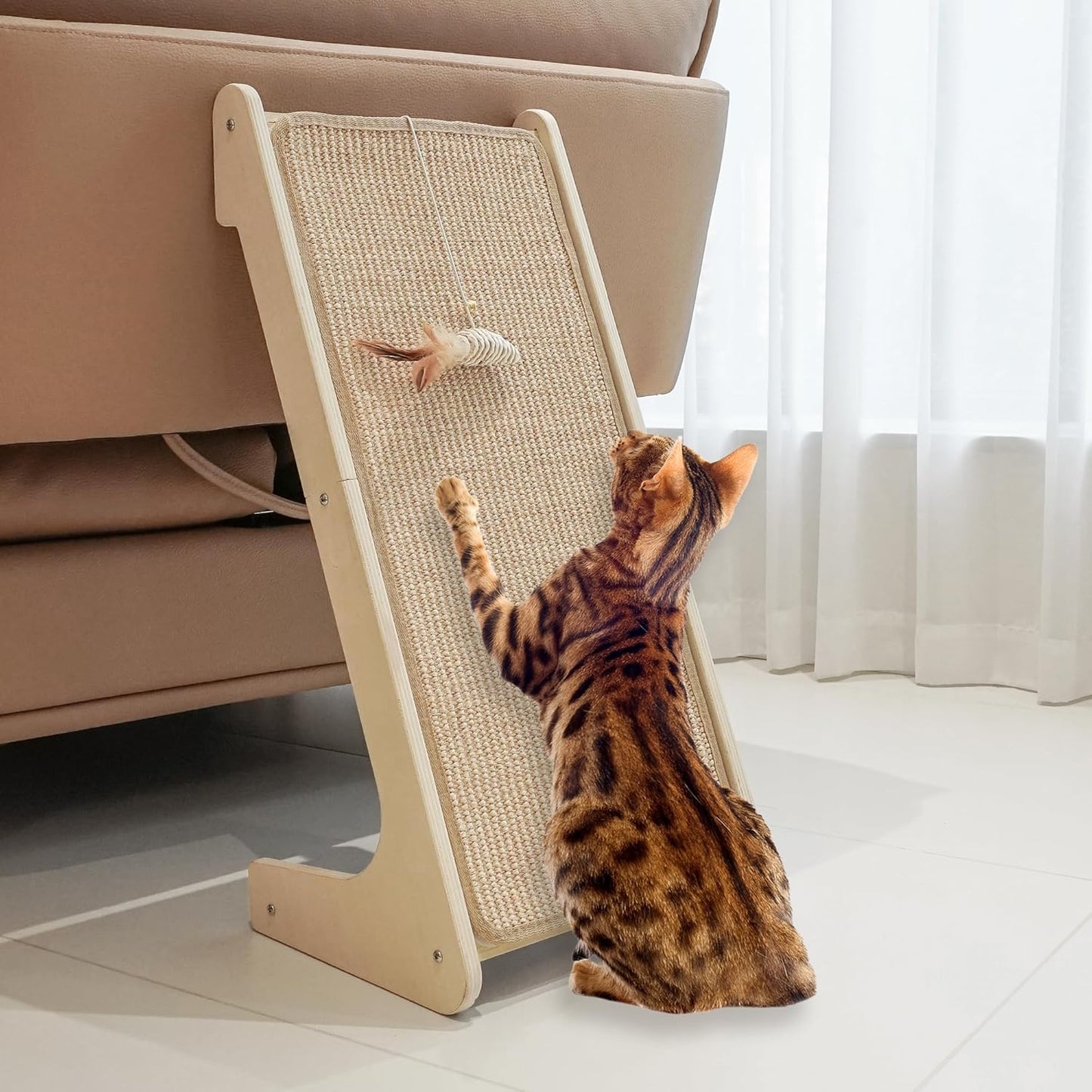 PETKARAY Cat Scratcher Ramp - Durable Sisal Scratch Pad for Cats