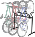 3 Bikes Floor Stand Adjustable Bicycle Parking Rack - Space Saving