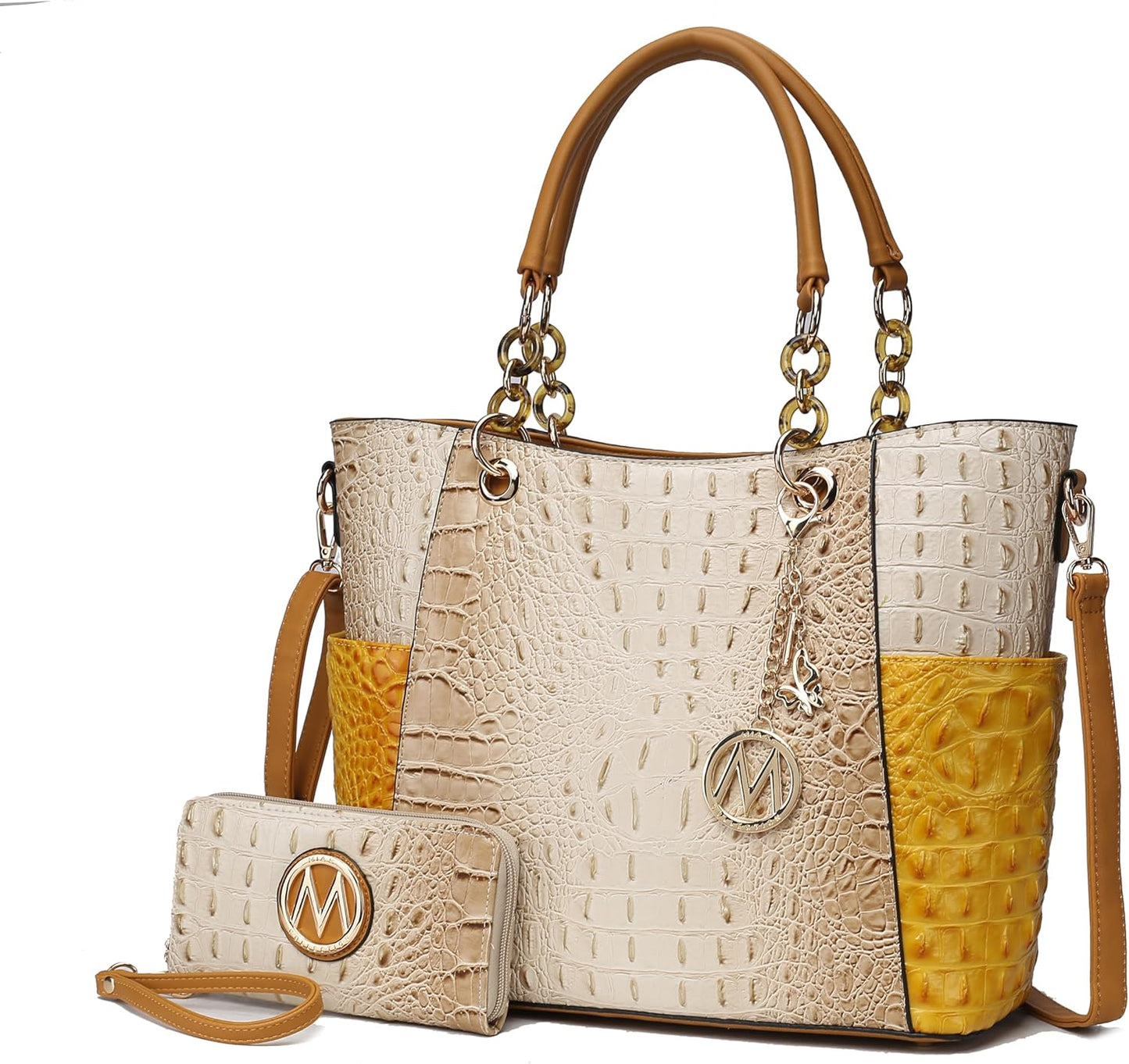 Merlina Faux Crocodile-Embossed Tote Bag for Women - Stylish Handbag