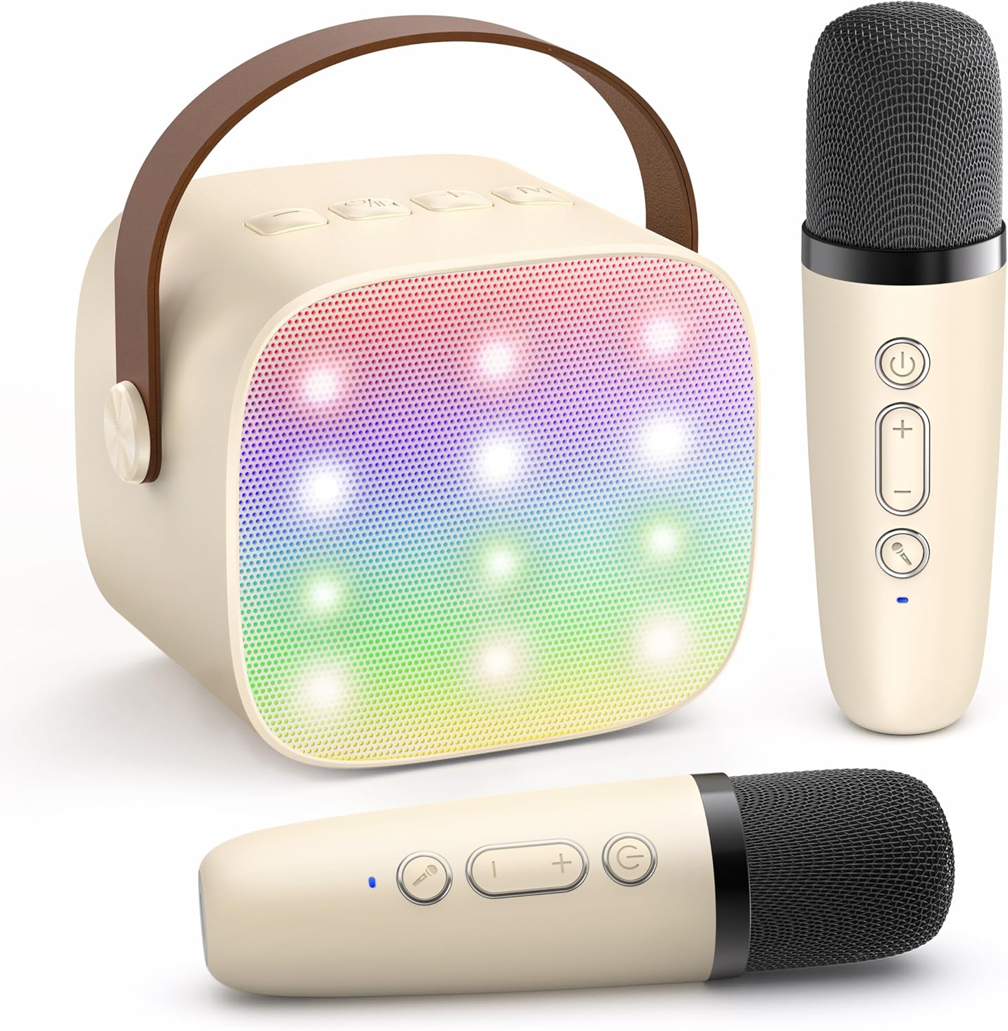 Portable Mini Karaoke Machine - 2 Wireless Mics, Fun for All Ages!