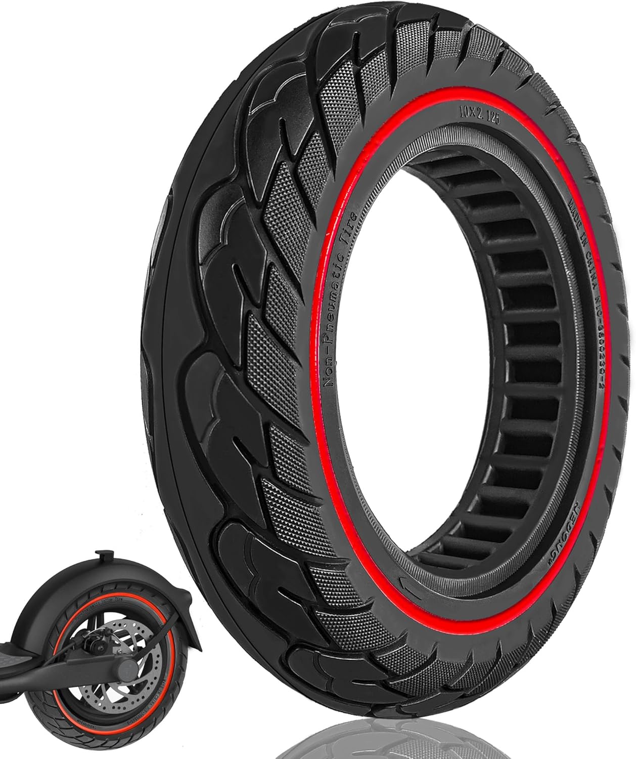 10x2.125 Solid Tire for E-Scooters - Durable Replacement Option