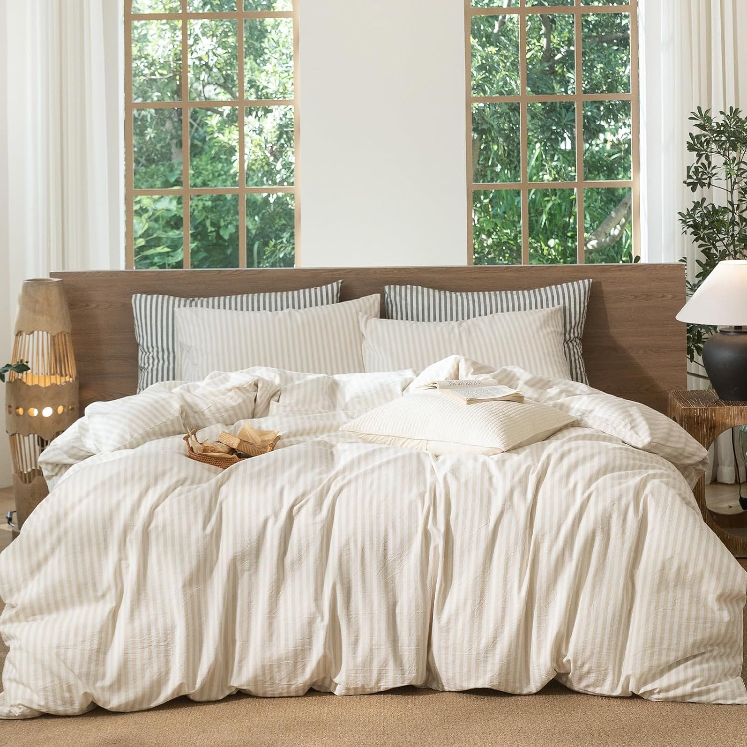 MooMee Striped Duvet Cover Set for Cozy and Stylish Bedrooms