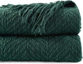 Forest Green Throw Blanket for Couch 60 in x 80 in - Soft Knit Throw