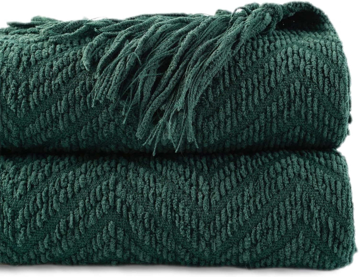 Forest Green Throw Blanket for Couch - Super Soft Knit Design