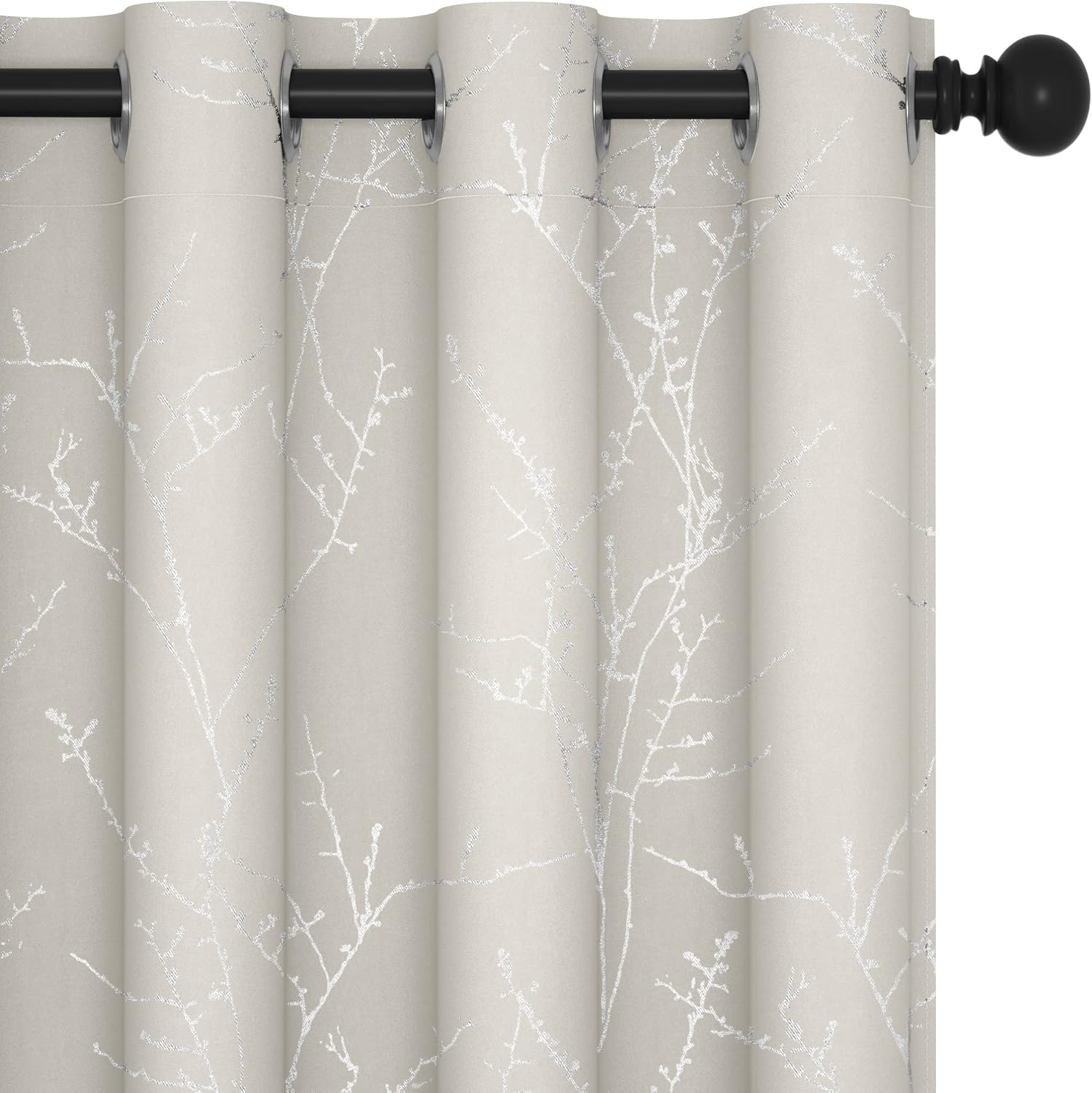 Deconovo Beige Blackout Curtains for Modern Boho Decor
