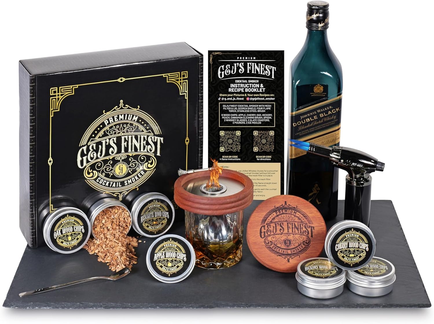 Ultimate Cocktail Smoker Kit | Torch, Shield, 6 Wood Chips | G & J's Finest
