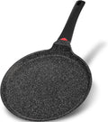 Non Stick 11 Granite Crepe Pan - Lightweight Dosa Pan - Induction Compatible - PFOA Free